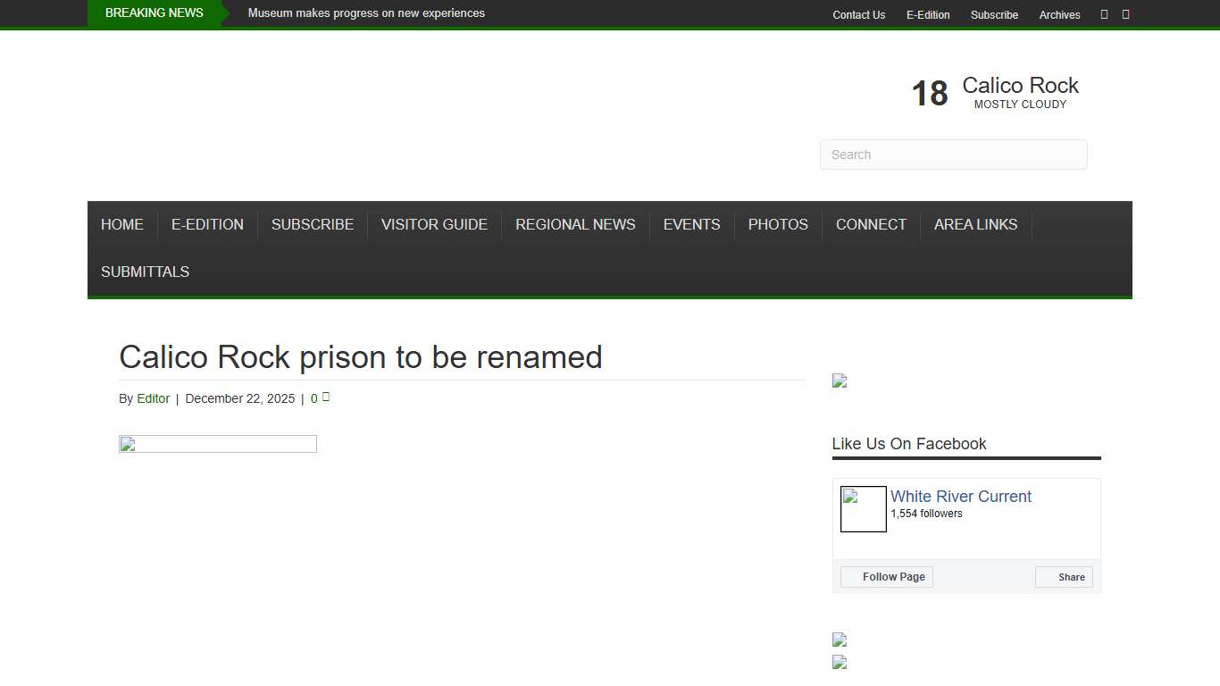 Calico Rock prison to be renamed – The White River Current